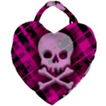 Pink Plaid Skull Giant Heart Shaped Tote