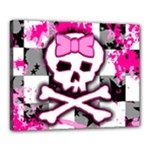 Pink Skull Scene Girl Canvas 20  x 16  (Stretched)