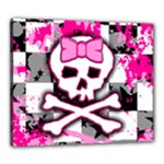 Pink Skull Scene Girl Canvas 24  x 20  (Stretched)