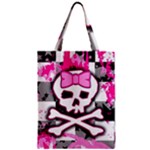 Pink Skull Scene Girl Zipper Classic Tote Bag
