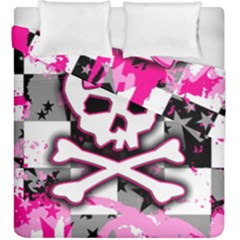 Pink Skull Scene Girl Duvet Cover Double Side (King Size) from UrbanLoad.com