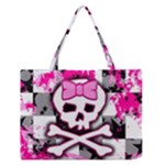 Pink Skull Scene Girl Zipper Medium Tote Bag