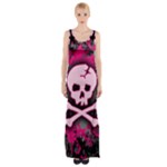Pink Skull Star Splatter Thigh Split Maxi Dress