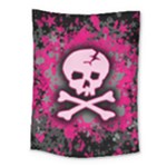 Pink Skull Star Splatter Medium Tapestry