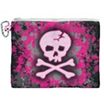 Pink Skull Star Splatter Canvas Cosmetic Bag (XXL)