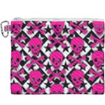 Pink Skulls & Stars Canvas Cosmetic Bag (XXXL)