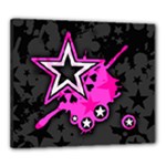 Pink Star Design Canvas 24  x 20  (Stretched)