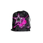 Pink Star Design Drawstring Pouch (Small)