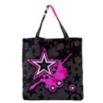 Pink Star Design Grocery Tote Bag