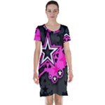Pink Star Design Short Sleeve Nightdress