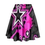 Pink Star Design High Waist Skirt