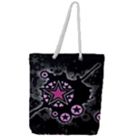 Pink Star Explosion Full Print Rope Handle Tote (Large)