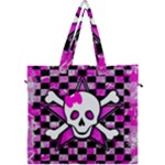 Pink Star Skull Canvas Travel Bag