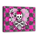 Princess Skull Heart Canvas 16  x 12  (Stretched)
