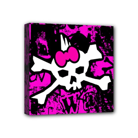 Punk Skull Princess Mini Canvas 4  x 4  (Stretched) from UrbanLoad.com