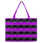 Purple Goth Skulls  Zipper Medium Tote Bag