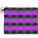 Purple Goth Skulls  Canvas Cosmetic Bag (XXXL)