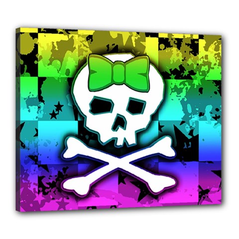 Rainbow Skull Canvas 24  x 20  (Stretched) from UrbanLoad.com