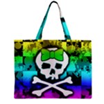 Rainbow Skull Zipper Mini Tote Bag