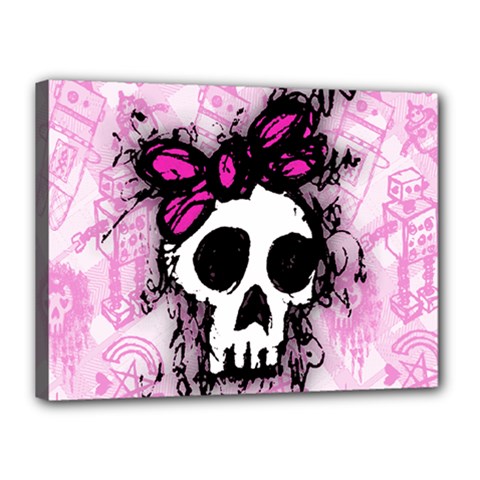 Sketched Skull Princess Canvas 16  x 12  (Stretched) from UrbanLoad.com