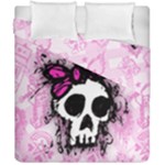 Sketched Skull Princess Duvet Cover Double Side (California King Size)
