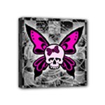 Skull Butterfly Mini Canvas 4  x 4  (Stretched)