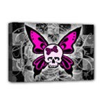 Skull Butterfly Deluxe Canvas 18  x 12  (Stretched)
