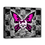 Skull Butterfly Deluxe Canvas 20  x 16  (Stretched)