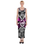 Skull Butterfly Fitted Maxi Dress