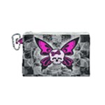 Skull Butterfly Canvas Cosmetic Bag (Small)