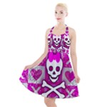 Skull Princess Halter Party Swing Dress 