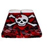 Skull Romance  Fitted Sheet (Queen Size)