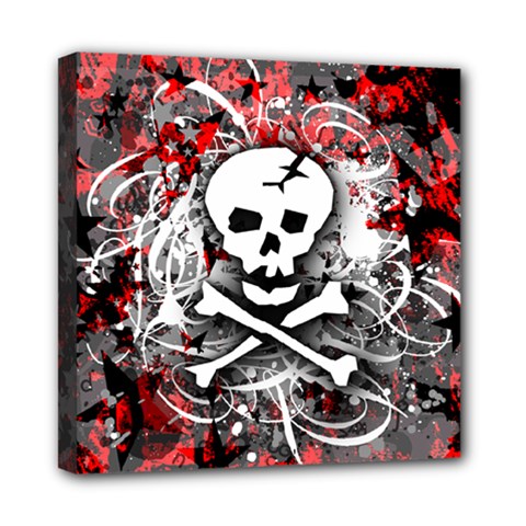 Skull Splatter Mini Canvas 8  x 8  (Stretched) from UrbanLoad.com