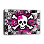 Splatter Girly Skull Deluxe Canvas 18  x 12  (Stretched)