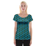 0059 Comic Head Bothered Smiley Pattern Cap Sleeve Top