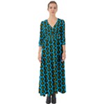 0059 Comic Head Bothered Smiley Pattern Button Up Boho Maxi Dress