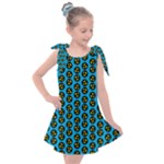 0059 Comic Head Bothered Smiley Pattern Kids  Tie Up Tunic Dress