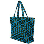 0059 Comic Head Bothered Smiley Pattern Zip Up Canvas Bag