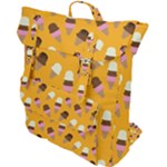 Ice cream on an orange background pattern                                                             Buckle Up Backpack