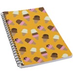 Ice cream on an orange background pattern                                                             5.5  x 8.5  Notebook New