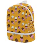 Ice cream on an orange background pattern                                                         Zip Bottom Backpack