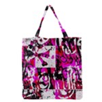 Pink Checker Graffiti  Grocery Tote Bag