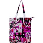 Pink Checker Graffiti  Double Zip Up Tote Bag