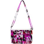 Pink Checker Graffiti  Double Gusset Crossbody Bag