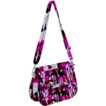 Pink Checker Graffiti  Saddle Handbag