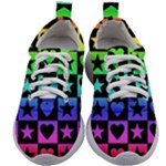 Rainbow Hearts and Stars Kids Athletic Shoes