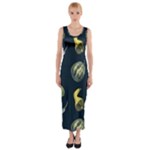 Vintage Vegetables Zucchini Fitted Maxi Dress