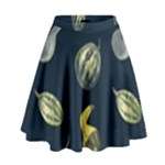 Vintage Vegetables Zucchini High Waist Skirt
