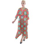 Hexagons and stars pattern                                              Quarter Sleeve Wrap Front Maxi Dress