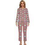 Hexagons and stars pattern                                                      Womens  Long Sleeve Lightweight Pajamas Set